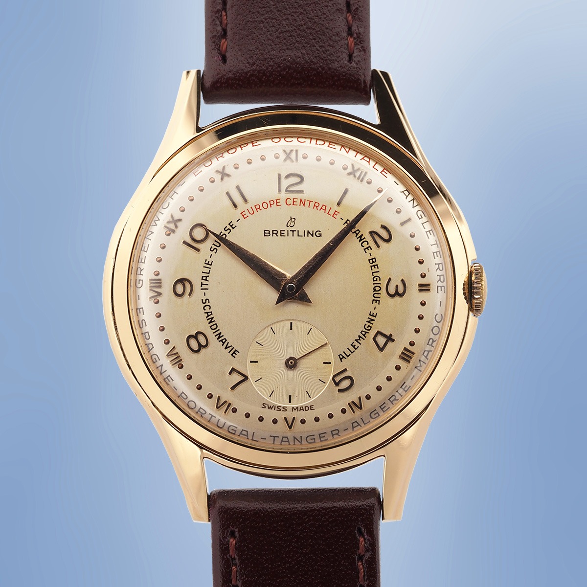 Breitling Rare Vintage GMT Double Time 36mm Circa 1950 Ref. 1211 19