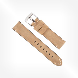 Antenen – Vintage calf leather strap with white dots in light brown colour