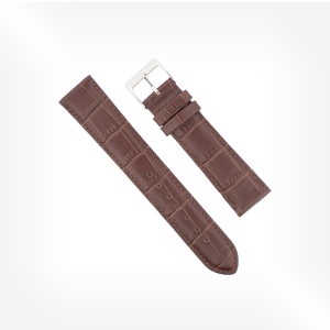 Antenen - Matt brown calfskin crocodile’s style leather strap
