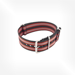 Antenen - Black red and grey striped Nato Nylon strap
