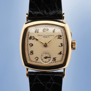 Patek Philippe - Cushion-Shape Breguet Numerals 18k Yellow Gold with box and extract from the archives