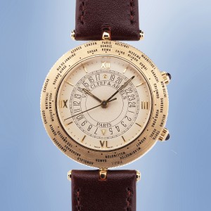 Van Cleef & Arpels - Traveler World Time Alarm Limited Edition: N.78 18k Yellow Gold Circa 1990 Cal. JLC 911 Ref. 44833