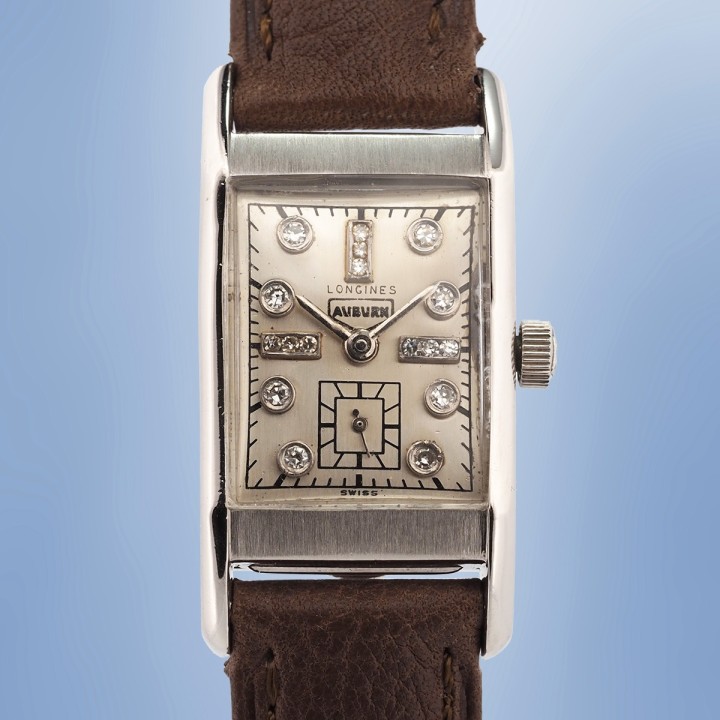 Longines x Auburn - Vintage Tank with Palladium Case and Diamond Indexes 20 x 38 mm 1944