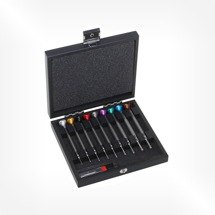 Horotec - Assortment of 9 watchmaker screwdrivers
