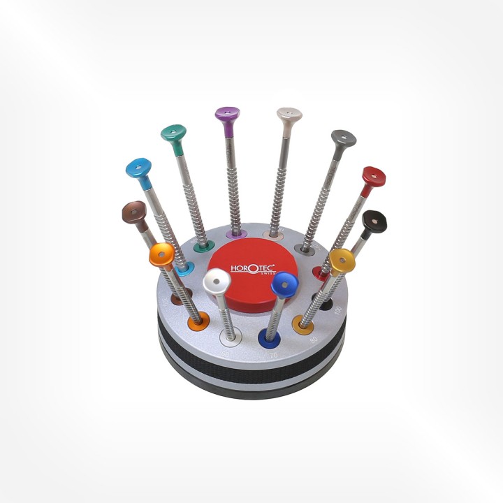 Horotec - Assortment of 12 watchmaker screwdrivers on turning stand