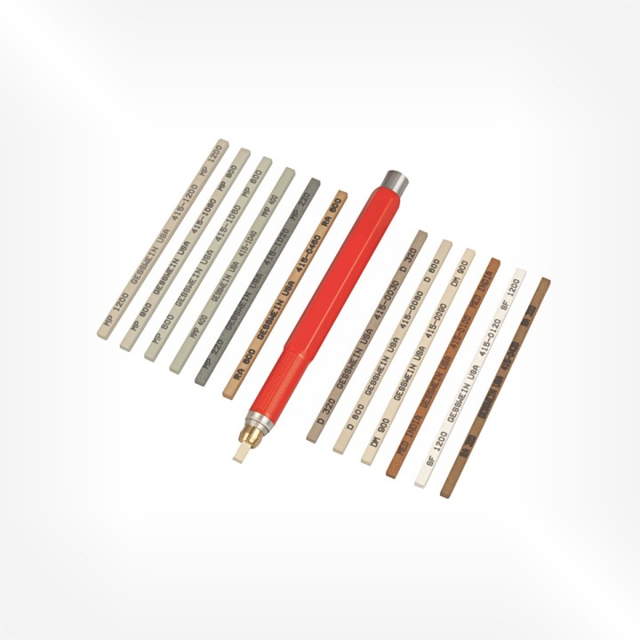 Horotec - Assortment of synthetic stones, 13 pieces & 1 stone holder tool