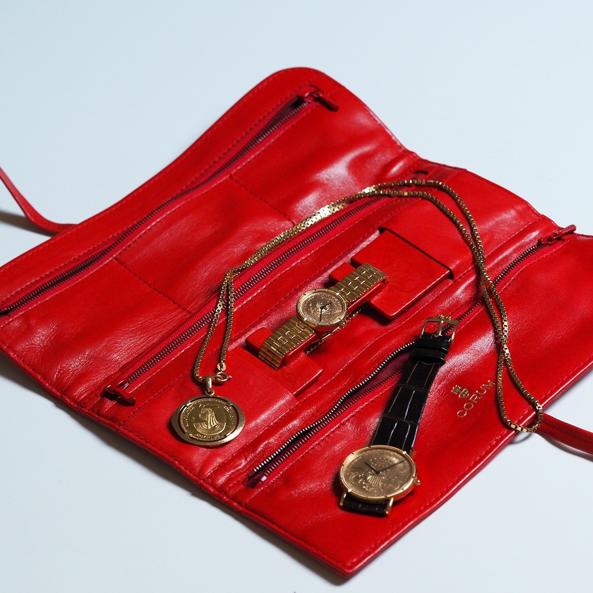 Corum - Unique "His & Hers" set with 18k Yellow Gold Necklace