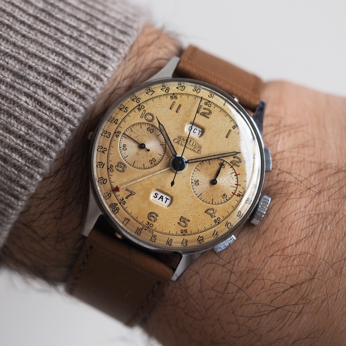 Angelus - Chronodato Triple Date 38mm Circa 1950 Cal. 217 Ref. 224 714