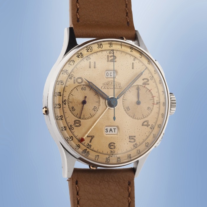 Angelus - Chronodato Triple Date 38mm Circa 1950 Cal. 217 Ref. 224 714