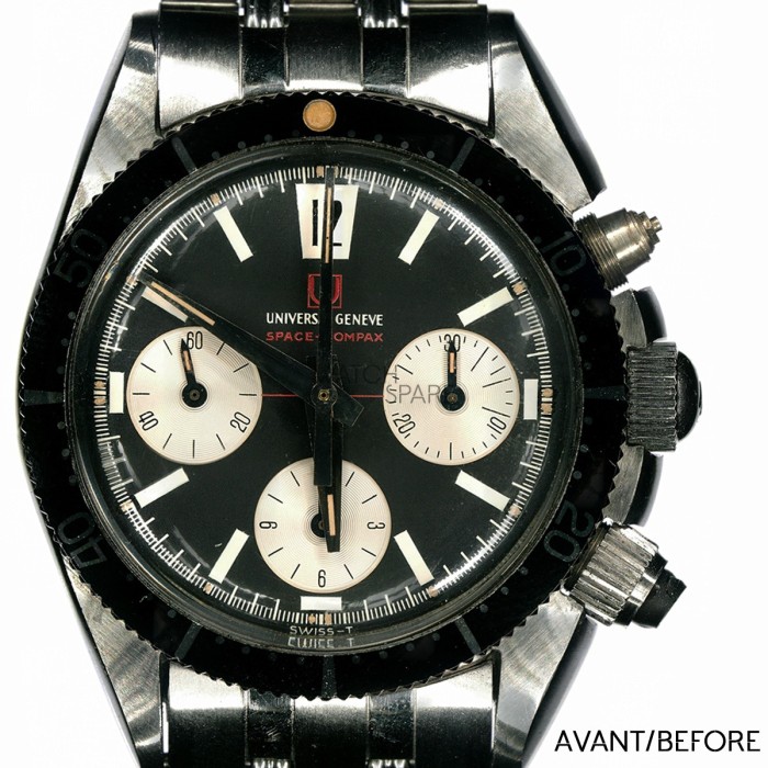 Universal Genève - Rubber pusher with support ring for Space-Compax Chrono Ref. 885104