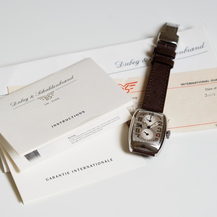Dubey & Schaldenbrand - Aerodyn Duo Carre Cambre Dimplomatic Classic GMT Circa 2002 Ref. ADUO/ST/SIG/LD
