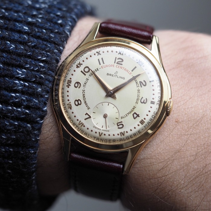Breitling - Rare Vintage GMT Double Time 36mm Circa 1950 Ref. 1211/19