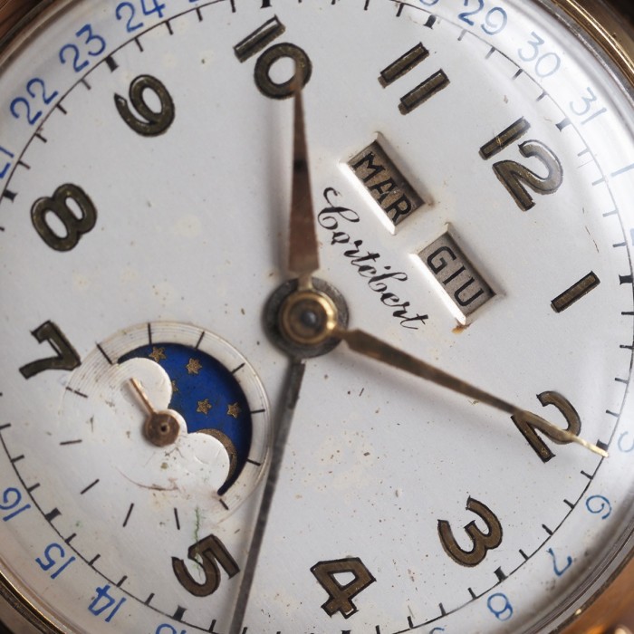Cortébert - Triple Calendar Moonphase Gold Plated Ref. 9303