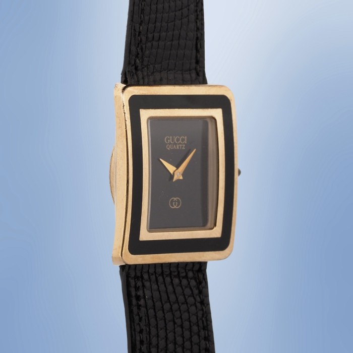 Gucci - Tank Black & Gold PVD Quartz Full Set 24x29mm