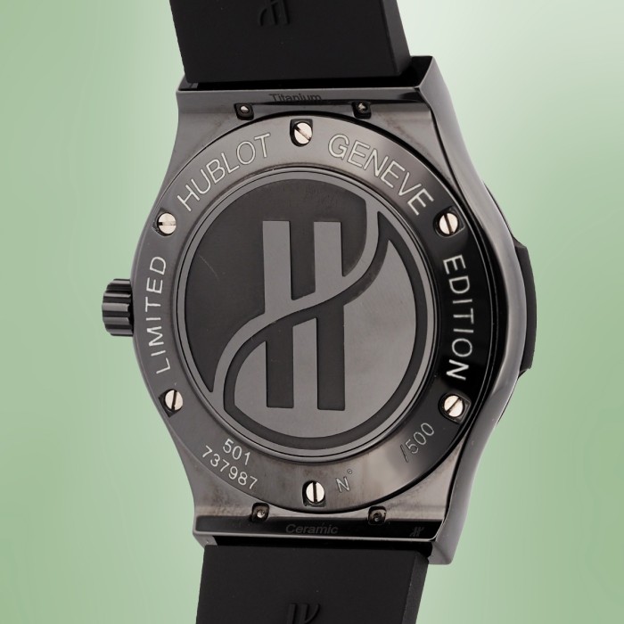 Hublot - Classic Fusion Big Bang All Black Automatic Titanium & Ceramic Limited Edition 500 pc. Circa 2008 Full Set Ref. 501.CM.1110.RX
