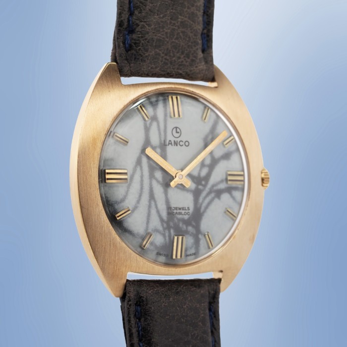 Lanco - Vintage Mechanical White Marble Dial 36mm Circa 1975