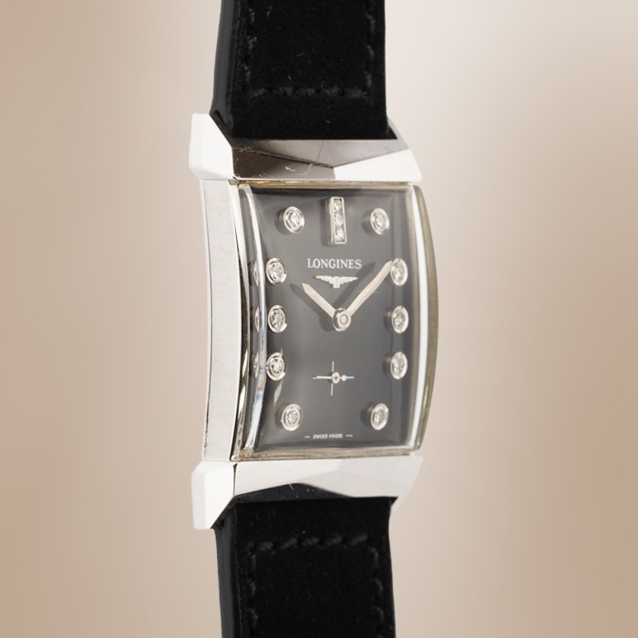 Longines - Tank Diamonds Vintage 14k White Gold Mechanical 21.6 x 36.8 mm Circa 1960