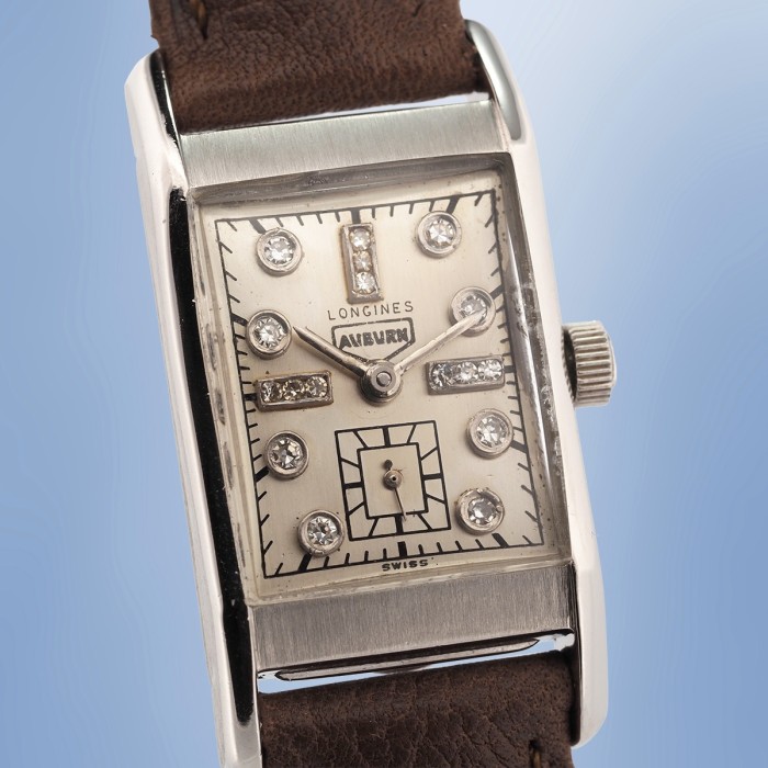 Longines x Auburn - Vintage Tank with Palladium Case and Diamond Indexes 20 x 38 mm 1944