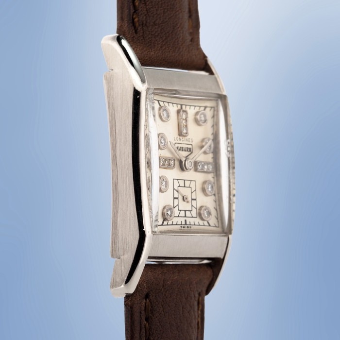 Longines x Auburn - Vintage Tank with Palladium Case and Diamond Indexes 20 x 38 mm 1944
