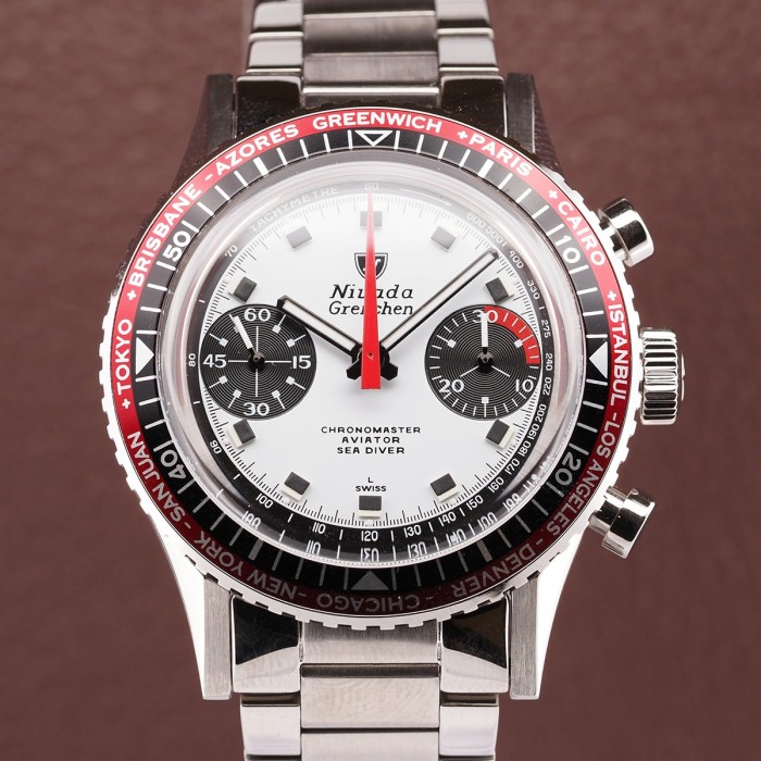 Nivada - Chronomaster Aviator Sea Diver Singer Paul Newman Inter. Bezel 38mm Full Set 2024