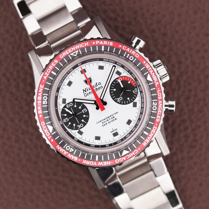 Nivada - Chronomaster Aviator Sea Diver Singer Paul Newman Inter. Bezel 38mm Full Set 2024