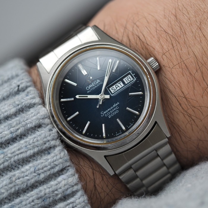 Omega - Seamaster Cosmic 2000 Automatic Day-Date Spider Dial Circa 1970 Ref. 166.1129