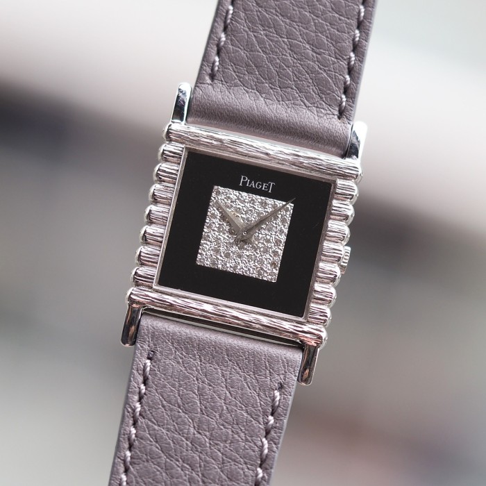 Piaget - Vintage Diamond & Onyx Dial White Gold 24mm Circa 1970 Ref. 9131C16
