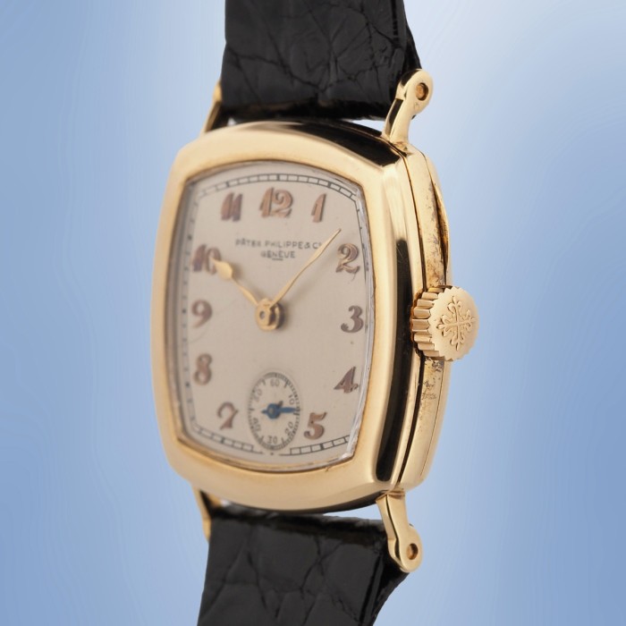 Patek Philippe - Cushion-Shape Breguet Numerals 18k Yellow Gold with box and extract from the archives