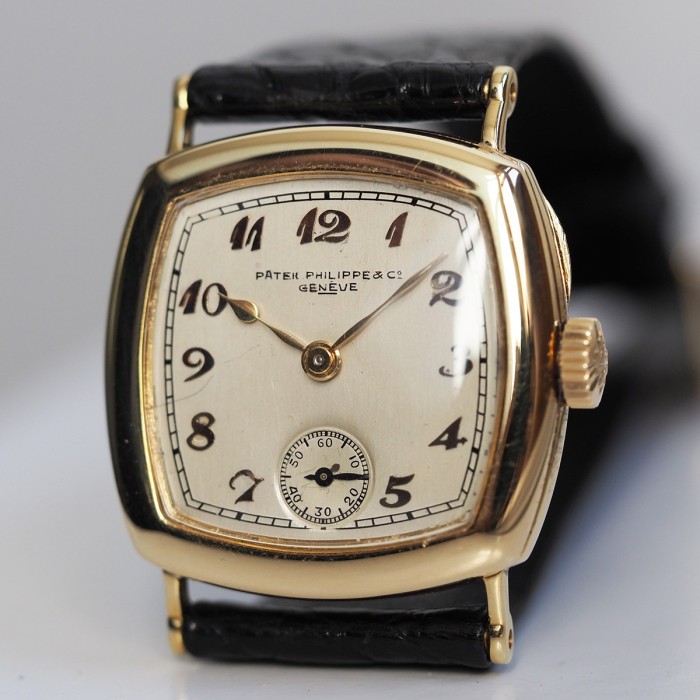 Patek Philippe - Cushion-Shape Breguet Numerals 18k Yellow Gold with box and extract from the archives