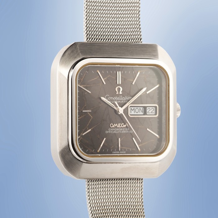 Omega - Unique Constellation Automatic TV Rectangle "Spider" Circa 1976 Full Set Ref. 168.0063