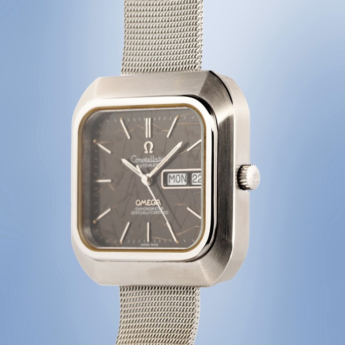 Omega - Unique Constellation Automatic TV Rectangle "Spider" Circa 1976 Full Set Ref. 168.0063