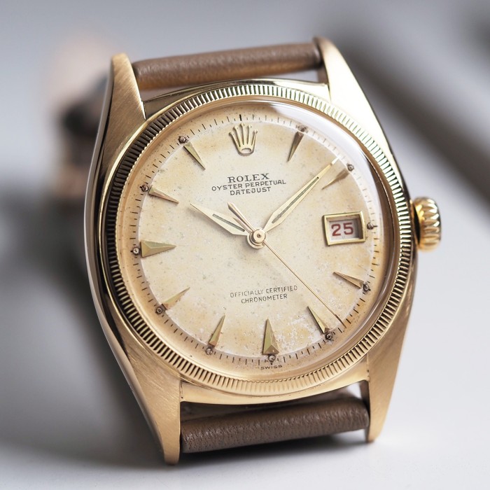 Rolex - Datejust "Ovettone" 36mm in 18k Yellow Gold Circa 1950 Ref. 6105