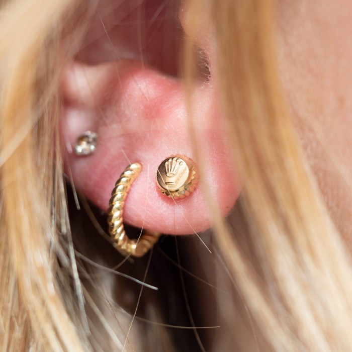 Watch Spare - Earrings made from original Rolex vintage crown of 5.3mm
