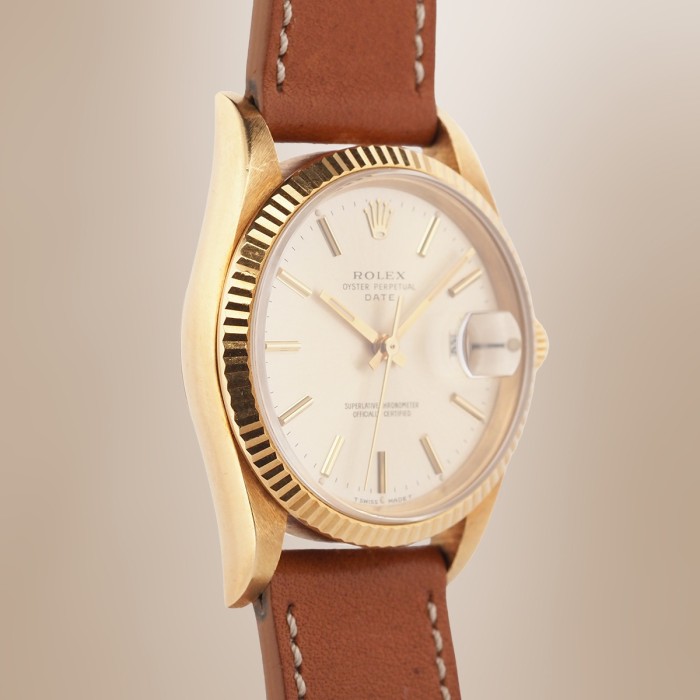 Rolex - Oyster Perpetual Date 18k Yellow Gold Circa 1988 Ref. 15238