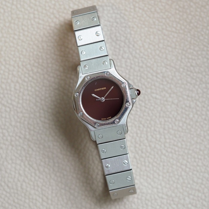 Cartier - Santos Octogonale Burgundy Dial 25mm Ref.0906