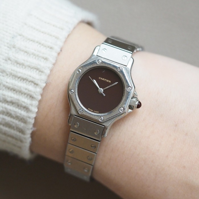 Cartier - Santos Octogonale Burgundy Dial 25mm Ref.0906