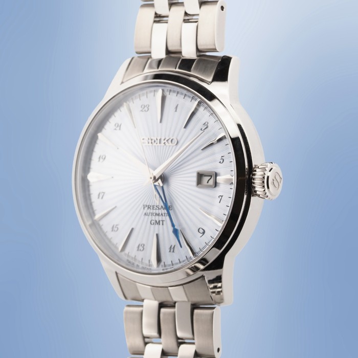 Seiko - Presage Cocktail Time GMT Ice Blue Automatic Full Set Circa 2026 Ref. SARY241