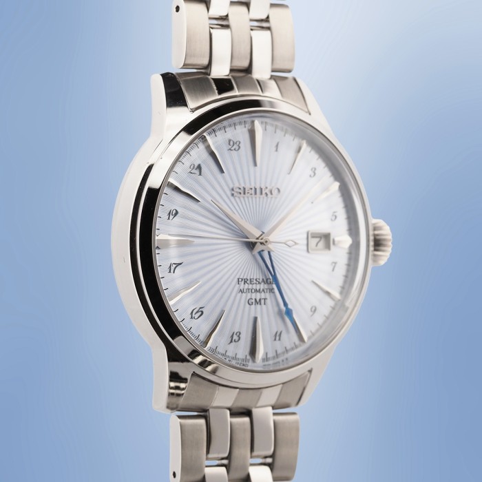 Seiko - Presage Cocktail Time GMT Ice Blue Automatic Full Set Circa 2026 Ref. SARY241