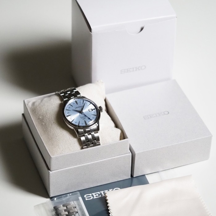 Seiko - Presage Cocktail Time GMT Ice Blue Automatic Full Set Circa 2026 Ref. SARY241