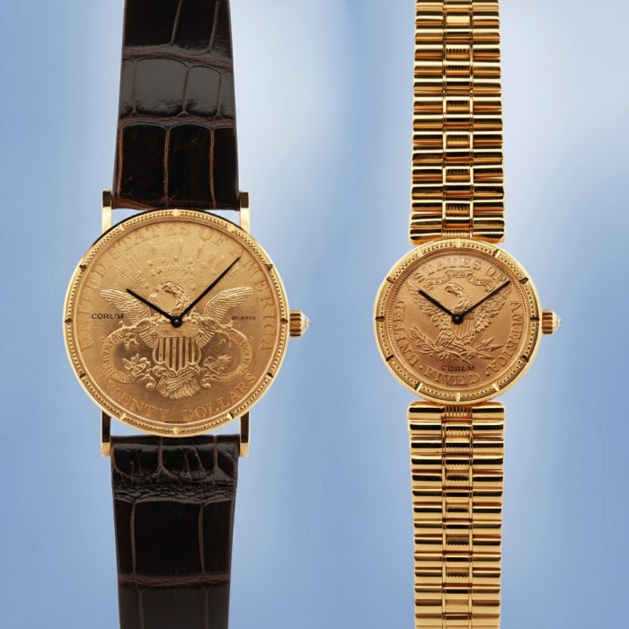Corum - Unique "His & Hers" set with 18k Yellow Gold Necklace
