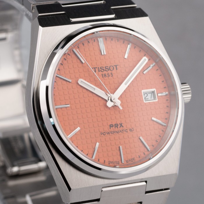 Tissot - PRX Automatic with unique salmon dial