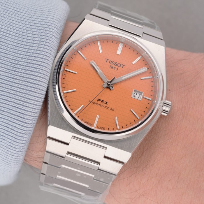 Tissot - PRX Automatic with unique salmon dial