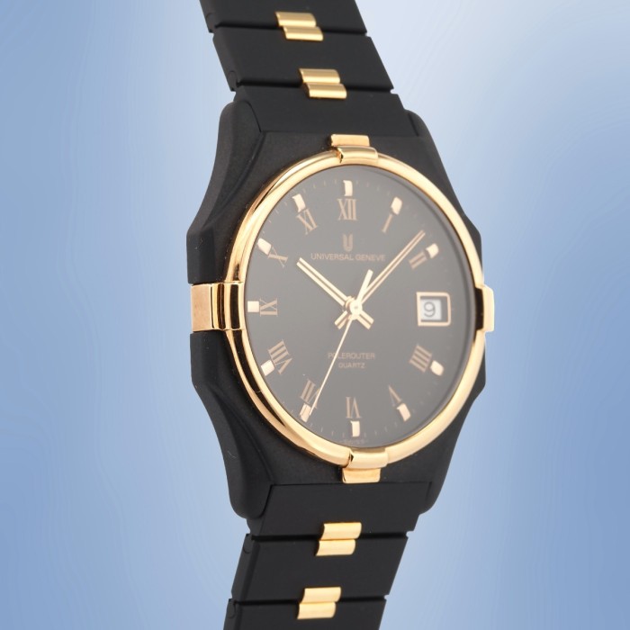 Universal Genève - NOS Polerouter Black PVD 31mm Quartz Circa 1990