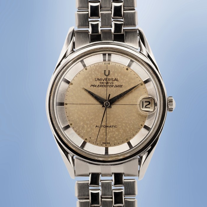 Universal Genève - Polerouter Date Automatic Microtor Vintage Gay Frères Bracelet Circa 1960 Ref. 204610-7