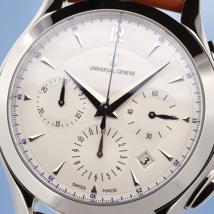 Universal Genève - Okeanos chronograph white dial Ref. 871.128