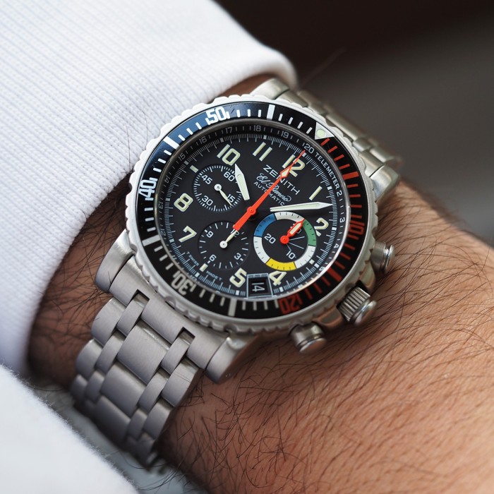 Zenith - Rainbow Flyback El Primero Chronograph Automatic Full Set Circa 2000 Ref. 02.0480.405